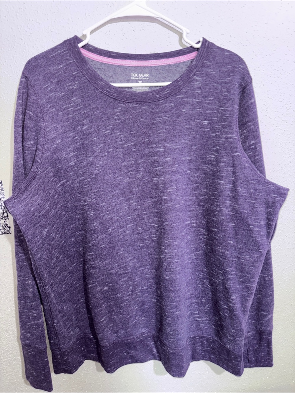Tek Gear - Purple Space-Dye Pullover Sweatshirt (Size 1X)